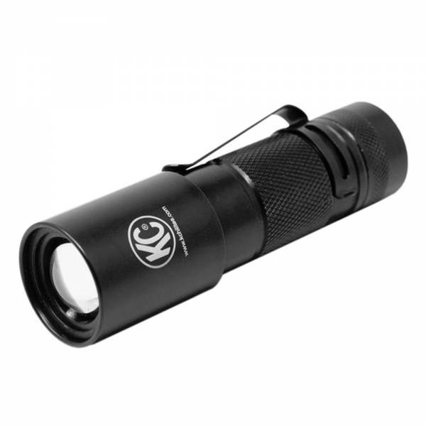 Kc Hilites Black Anodize Aluminum LED Flashlight with Clip KC373382